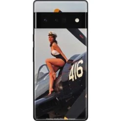 1940s Navy Pin-Up Girl On Corsair Fighter Plane Google Pixel 6 Pro Skin