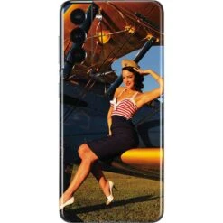 1940s Pin-Up On Stearman Biplane Galaxy S21 5G Skin