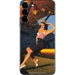1940s Pin-Up On Stearman Biplane Galaxy S22 Plus Skin