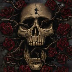 Liquid Blue Skull Entwined With Roses Beats Solo 2 Wireless Skin