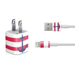 Nautical Stripes IPhone Charger (5W USB) Skin