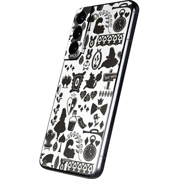 Disney Alice In Wonderland (animated) Silhouette Pattern Galaxy S22 Skin 4 Disney Alice In Wonderland (animated) Silhouette Pattern Galaxy S22 Skin - Image 2