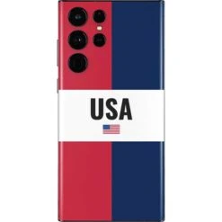 American Flag Color Block Galaxy S22 Ultra Skin