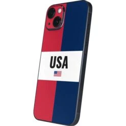 American Flag Color Block IPhone 14 Plus Skin -Skinit Store american flag color block iphone 14 plus skin 1662574893 SKNUSAFLG03IPH14M PR 02