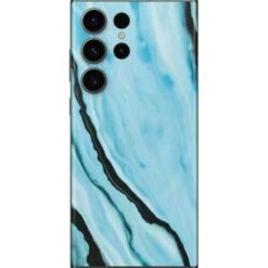 Aqua Blue Marble Ink Galaxy S23 Ultra Skin
