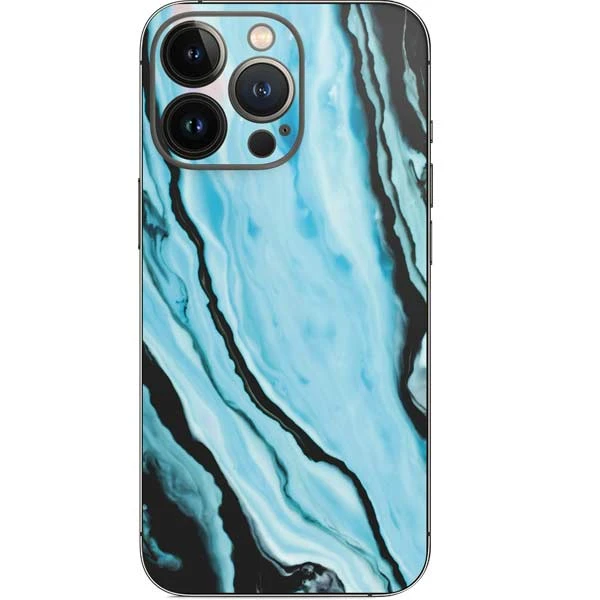 Aqua Blue Marble Ink IPhone 15 Pro Skin 3 Aqua Blue Marble Ink IPhone 15 Pro Skin