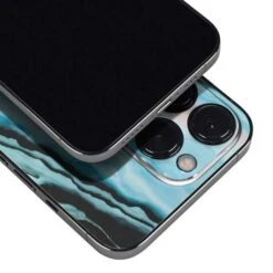 Aqua Blue Marble Ink IPhone 15 Pro Max Skin -Skinit Store aqua blue marble ink iphone 15 pro max skin 1694187127 SKNMRBINK02IP15PM PR 04