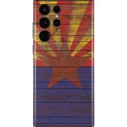 Arizona Flag Dark Wood Galaxy S22 Ultra Skin