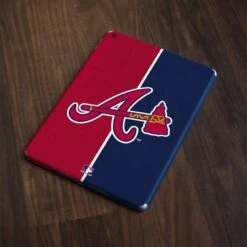 MLB Atlanta Braves Split Apple IPad Skin -Skinit Store atlanta braves split ipad 9.7in 2018 skin 1679089687 SKNCVSMLB02IP9718 PR 04
