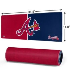 MLB Atlanta Braves Split Gaming Mouse Pad -Skinit Store atlanta braves split large gaming mouse pad 1678312953 MSPCVSMLB02GAMGLG PR 02