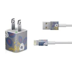 Autumn Grey Floral IPhone Charger (5W USB) Skin