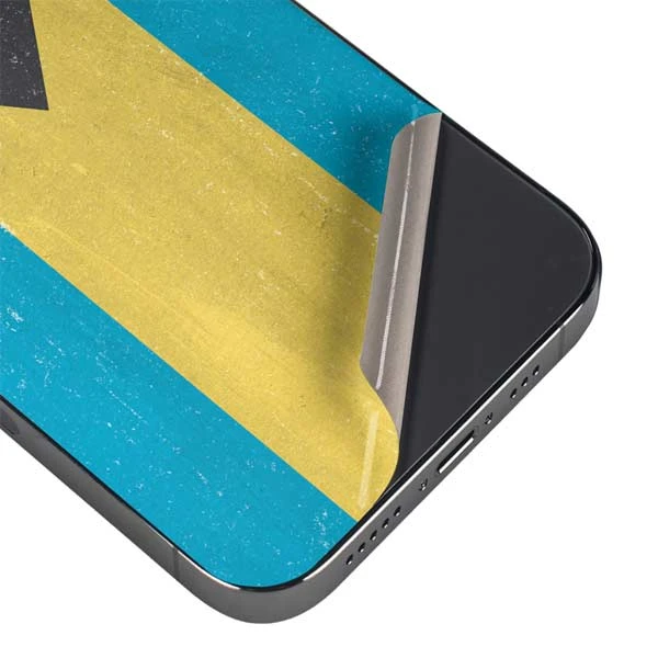 Bahamas Flag Distressed IPhone 14 Pro Skin 5 Bahamas Flag Distressed IPhone 14 Pro Skin - Image 3