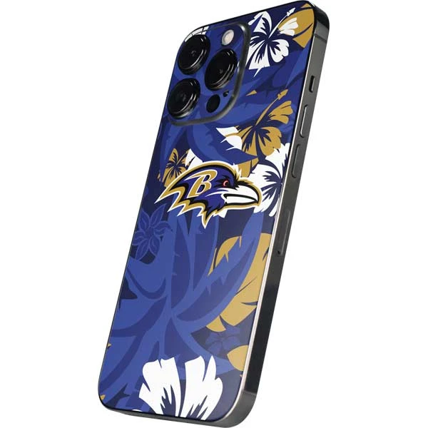 NFL Baltimore Ravens Tropical Print IPhone 15 Pro Max Skin 4 NFL Baltimore Ravens Tropical Print IPhone 15 Pro Max Skin - Image 2