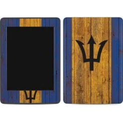 Barbados Flag Dark Wood Amazon Kindle Skin