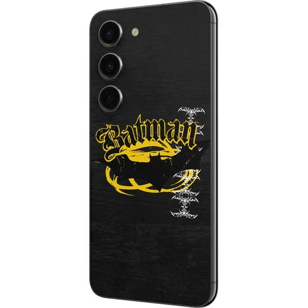 DC Comics Batman Dark Knight Logo Yellow & Black Galaxy S23 Skin 4 DC Comics Batman Dark Knight Logo Yellow & Black Galaxy S23 Skin - Image 2