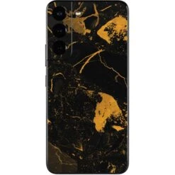 Black And Gold Scattered Marble Galaxy S22 Skin