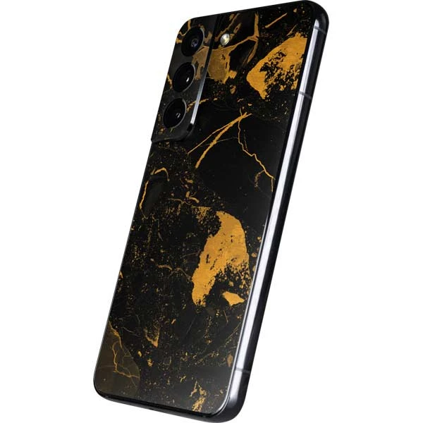 Black And Gold Scattered Marble Galaxy S22 Skin 4 Black And Gold Scattered Marble Galaxy S22 Skin - Image 2