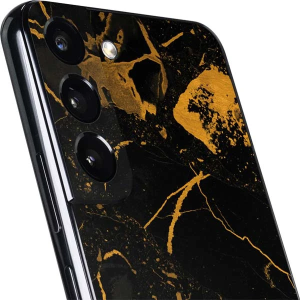 Black And Gold Scattered Marble Galaxy S22 Skin 5 Black And Gold Scattered Marble Galaxy S22 Skin - Image 3
