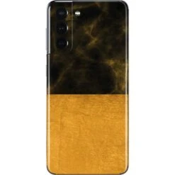 Black And Gold Split Marble Galaxy S21 5G Skin
