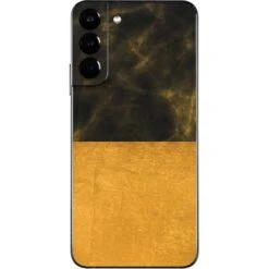 Black And Gold Split Marble Galaxy S22 Plus Skin