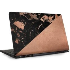 Black And Rose Gold Marble Split Dell Inspiron Skin