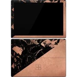 Black And Rose Gold Marble Split Surface Pro 7 Skin