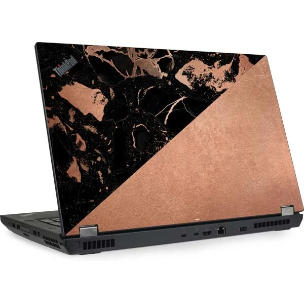 Black And Rose Gold Marble Split Lenovo ThinkPad Skin 3 Black And Rose Gold Marble Split Lenovo ThinkPad Skin
