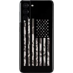 Black And White Camo American Flag Galaxy S21 5G Skin