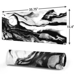 Black And White Marble Ink Gaming Mouse Pad -Skinit Store black and white marble ink extra large gaming mouse pad 1656462809 MSPMRBINK01GAMGXL PR 02