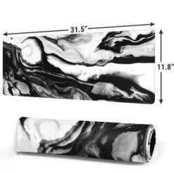 Black And White Marble Ink Gaming Mouse Pad -Skinit Store black and white marble ink large gaming mouse pad 1656100441 MSPMRBINK01GAMGLG PR 02