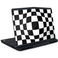 Black And White Zoomed Checkerboard Dell Alienware Skin