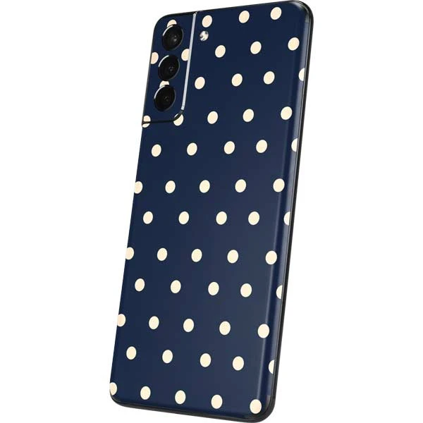 Blue And Cream Polka Dots Galaxy S21 5G Skin 4 Blue And Cream Polka Dots Galaxy S21 5G Skin - Image 2