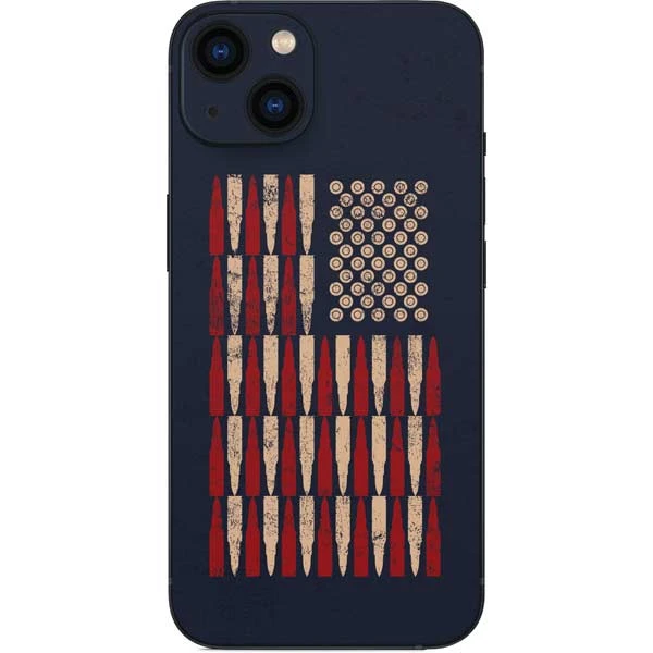 Blue Bullet American Flag IPhone 14 Plus Skin 3 Blue Bullet American Flag IPhone 14 Plus Skin