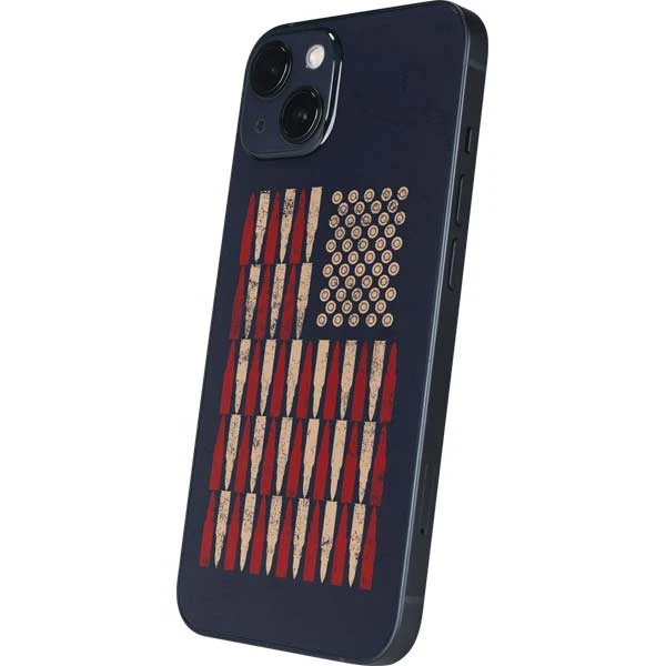 Blue Bullet American Flag IPhone 14 Plus Skin 4 Blue Bullet American Flag IPhone 14 Plus Skin - Image 2