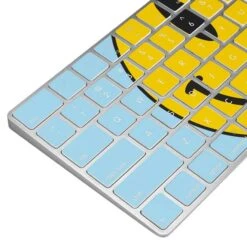 Blue Happy Face Magic Keyboard Skin -Skinit Store blue smiley face magic keyboard skin 1623274828 SKNNEONRT05AMKBDX PR 03