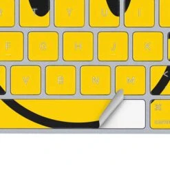 Blue Happy Face Magic Keyboard Skin -Skinit Store blue smiley face magic keyboard skin 1623274828 SKNNEONRT05AMKBDX PR 04