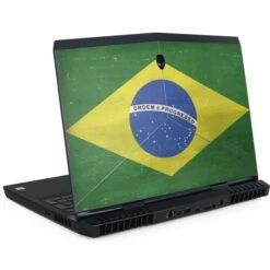 Brazil Flag Distressed Dell Alienware Skin