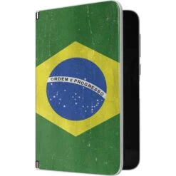 Brazil Flag Distressed Surface Duo Skin