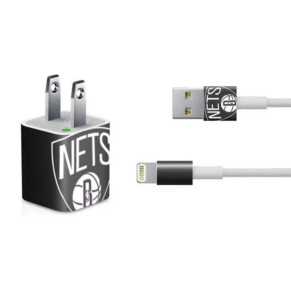 NBA Brooklyn Nets Large Logo IPhone Charger (5W USB) Skin 3 NBA Brooklyn Nets Large Logo IPhone Charger (5W USB) Skin