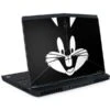 Looney Tunes Bugs Bunny Plain Black And White Dell Alienware Skin