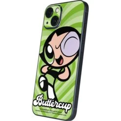 Cartoon Network Powerpuff Girls Buttercup Green Hearts IPhone 15 Skin -Skinit Store buttercup green hearts iphone 15 skin 1694705058 SKNPWRPFF12IPHN15 PR 02
