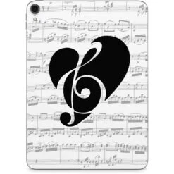 BW Musical Notes Apple IPad Pro Skin