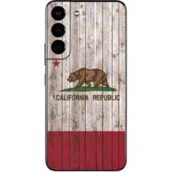 California Flag Dark Wood Galaxy S22 Skin