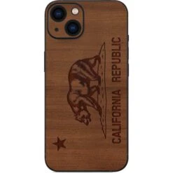 California Wood Flag IPhone 15 Skin