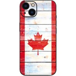 Canada Flag Light Wood IPhone 14 Plus Skin