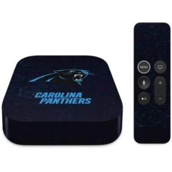 NFL Carolina Panthers Distressed Apple TV Skin