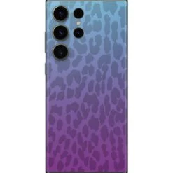 Cheetah Print Purple And Blue Galaxy S23 Ultra Skin