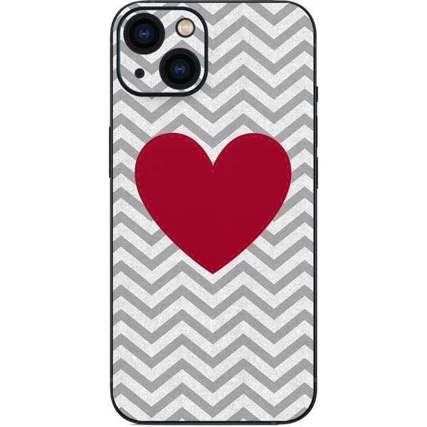 Chevron Heart IPhone 14 Plus Skin 3 Chevron Heart IPhone 14 Plus Skin