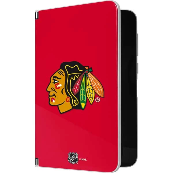 NHL Chicago Blackhawks Solid Background Surface Duo Skin 3 NHL Chicago Blackhawks Solid Background Surface Duo Skin