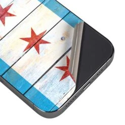 Chicago Flag Light Wood IPhone 14 Pro Skin -Skinit Store chicago flag light wood iphone 14 pro skin 1662674363 SKNTFLTWD02IPH14P PR 03